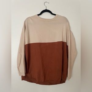 Split Orange and Cream Sweater